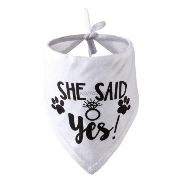 Dog Wedding Bandana My Humans are Getting Married She Said Yes Pet Triangle Bib Scarf Neckerchief Engagement Announcemet|Dog Accessories|