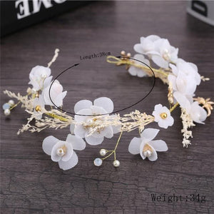 Bride Wedding Hair Accessories Gorgeous Flower Headbands Braided Hair Vine Pearl Headpiece Hair Ornament For Women Girls|Hair Jewelry|