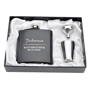 Personalized Engraved 6oz Flask Set