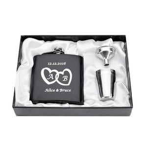 Personalized Engraved 6oz Flask Set