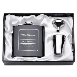Personalized Engraved 6oz Flask Set