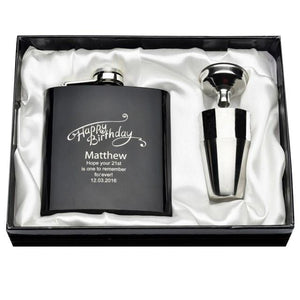 Personalized Engraved 6oz Flask Set