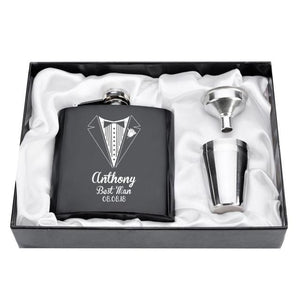 Personalized Engraved 6oz Flask Set