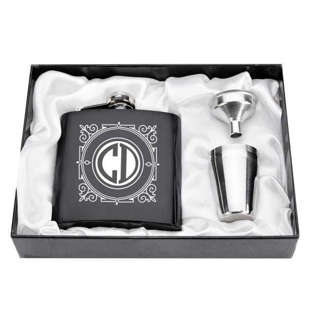 Personalized Engraved 6oz Flask Set