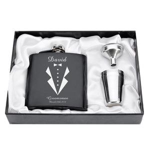 Personalized Engraved 6oz Flask Set