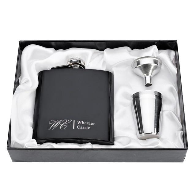 Personalized Engraved 6oz Flask Set