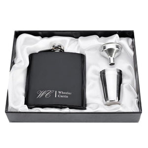 Personalized Engraved 6oz Flask Set