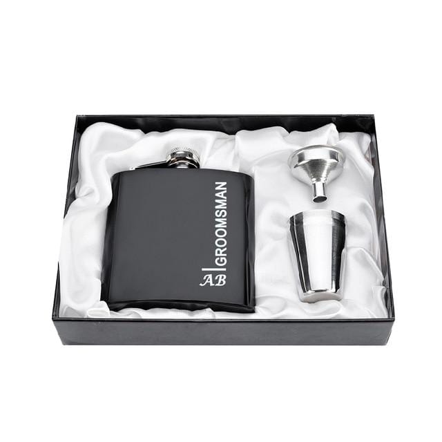 Personalized Engraved 6oz Flask Set