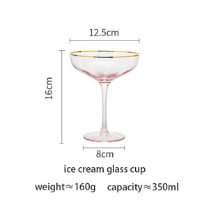 Gold Border Glass Cup