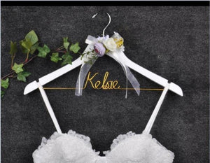 Personalized Wedding Hanger with Gold Wire