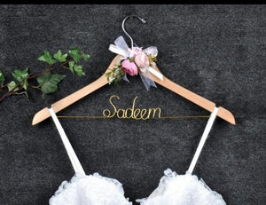 Personalized Wedding Hanger with Gold Wire
